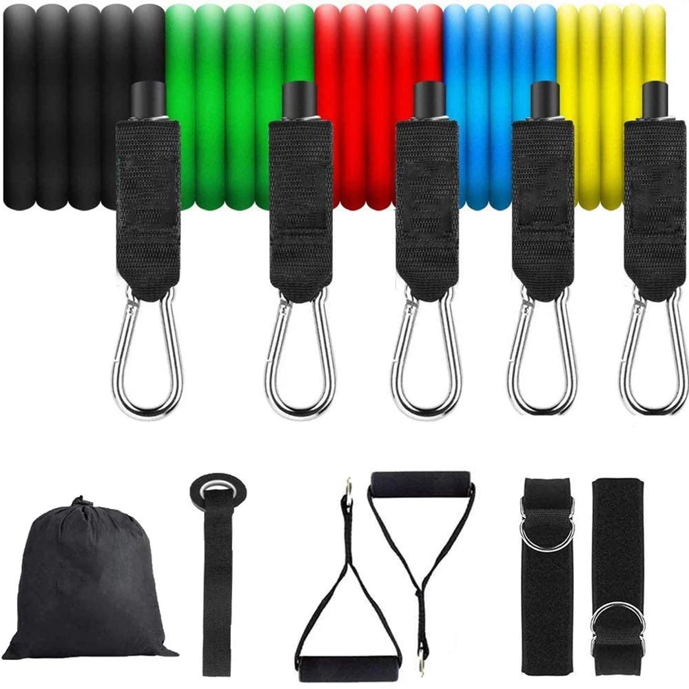 11 pciece Latex resistance Pull bands rope