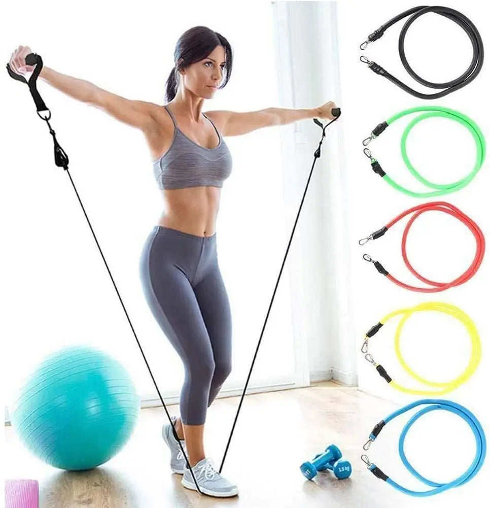 11 pciece Latex resistance Pull bands rope
