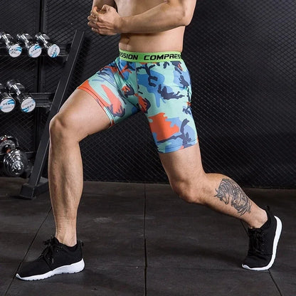 Compression Shorts 3D Print Camouflage Men's Tights
