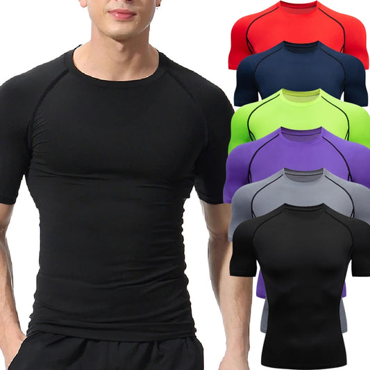 Unisex Short Sleeve Compression T-Shirt Quick Dry