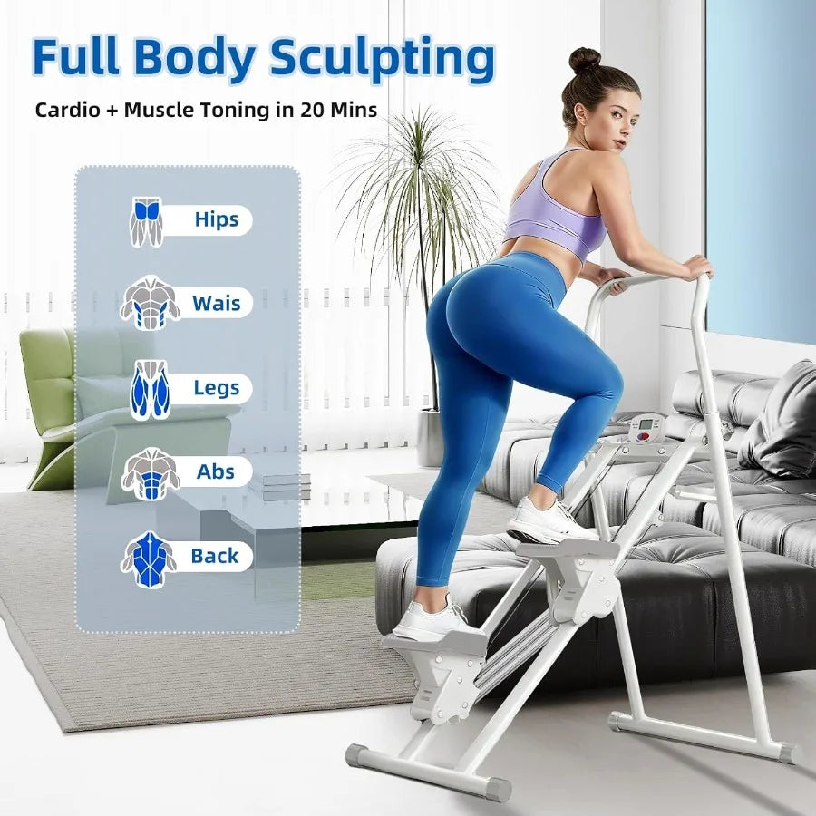 Compact Folding Stair Stepper with Adjustable Resistance