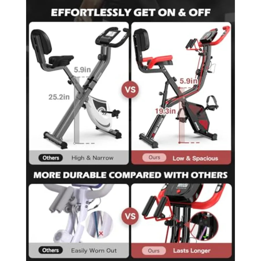 Folding Stationary Exercise Bike for Home Gym