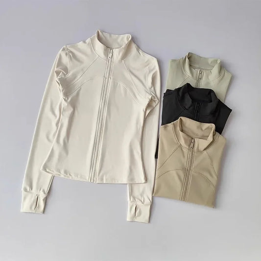 Zippered Sports Jacket for Women Yoga Suits