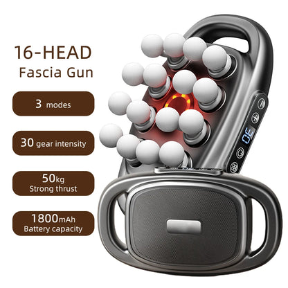 16-Head Fascia Gun High-Frequency Massager