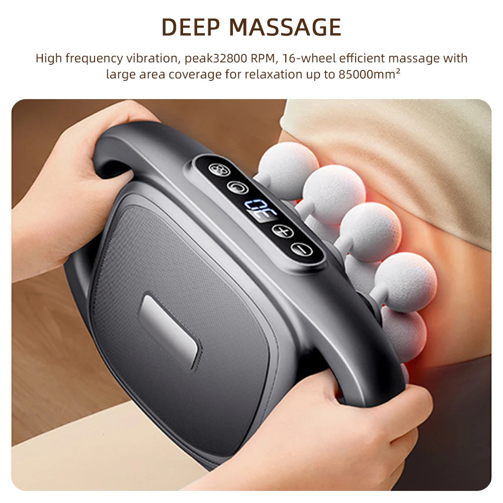 16-Head Fascia Gun High-Frequency Massager