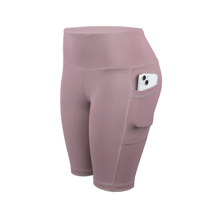 Women Solid Yoga Shorts with 3 Pockets