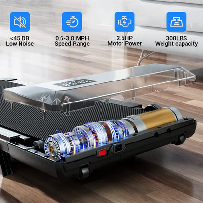 2.5 HP Foldable Sloped Under Desk Treadmill