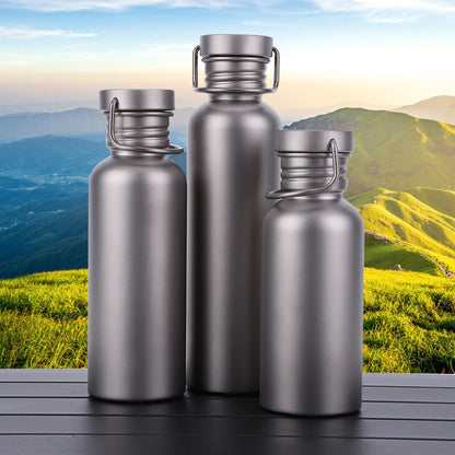 500/600/750ml Titanium Water Bottle with Lid Portable