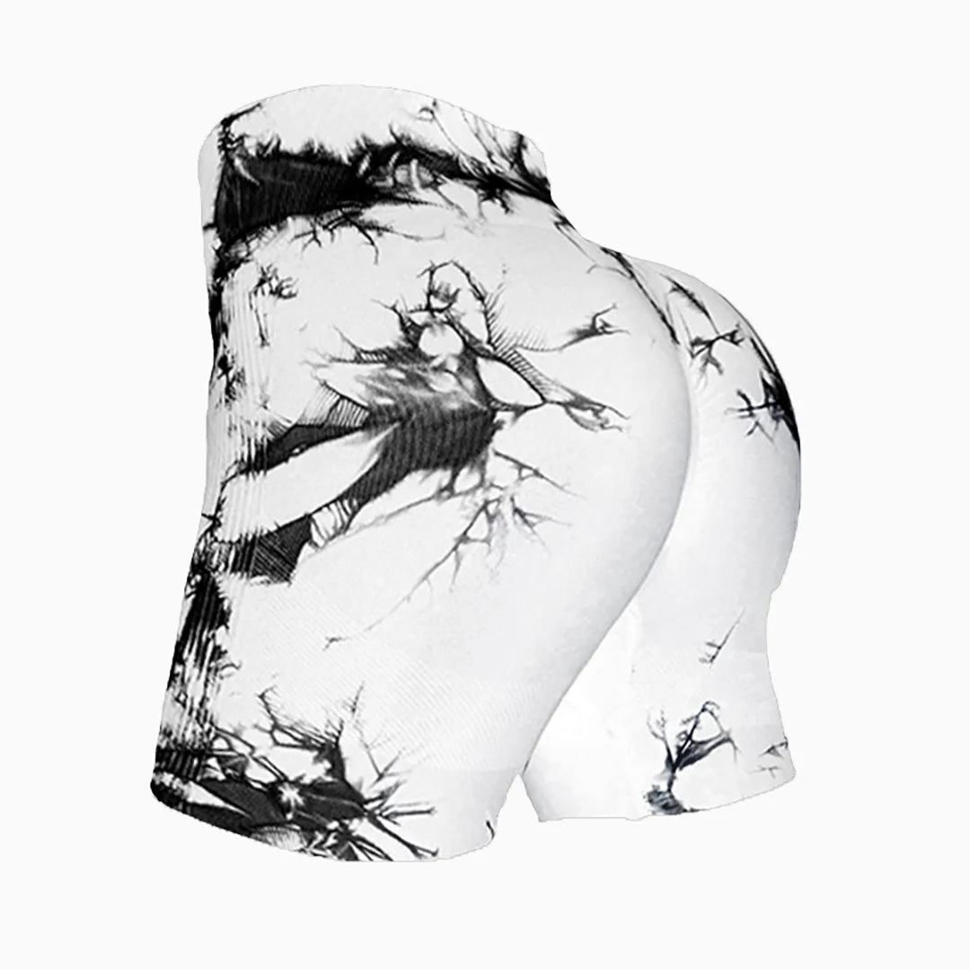 Tie Dye Yoga Shorts Marble Gym Shorts