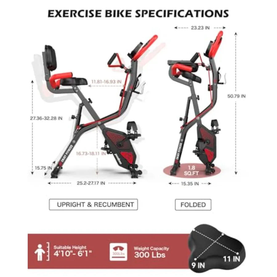 Folding Stationary Exercise Bike for Home Gym