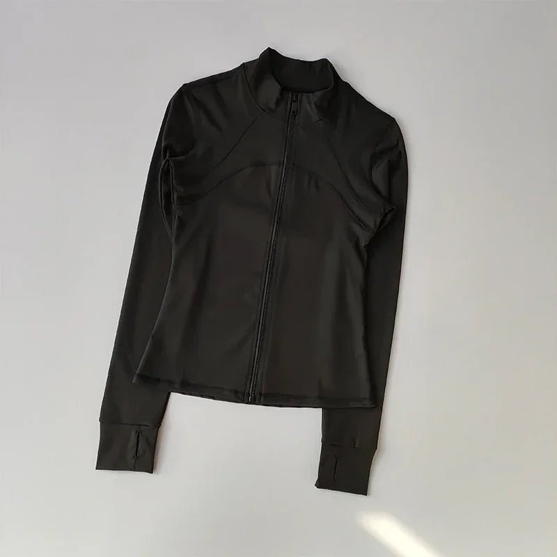 Zippered Sports Jacket for Women Yoga Suits