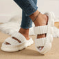 Autumn Winter Home Slippers Open-Toe Linen Soled