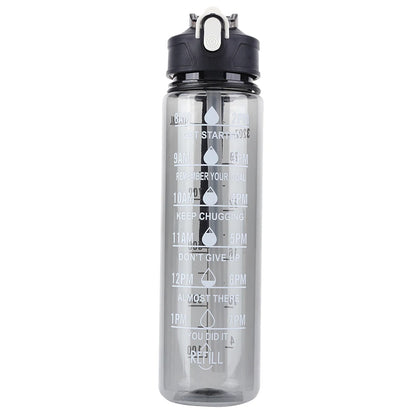 800ml Travel  Water Bottle Leakproof Motivational Drinking