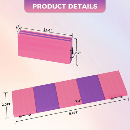 Folding Gymnastics, Exercise, Tumbling, Portable, Thick Mats