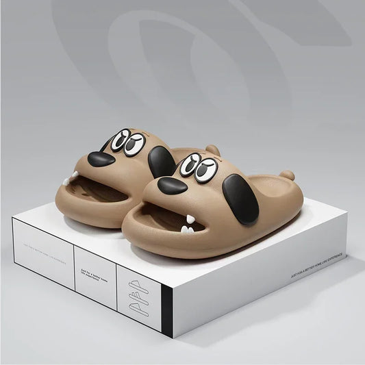 Catroon Dog Thick Slippers Soled Non Slip