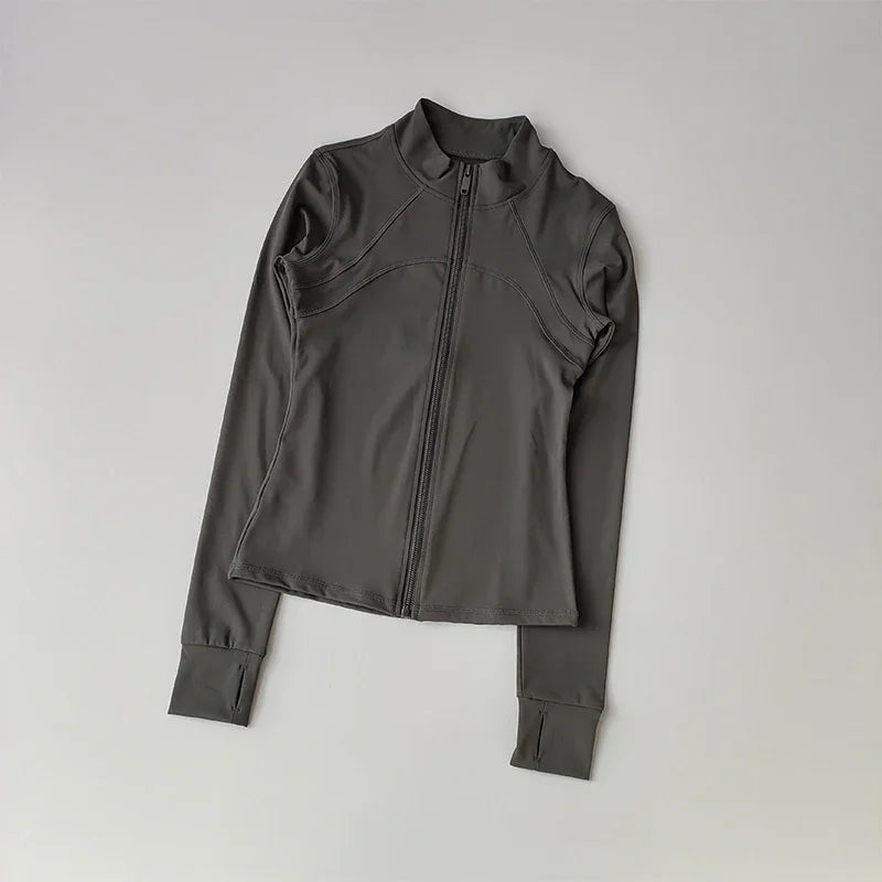 Zippered Sports Jacket for Women Yoga Suits