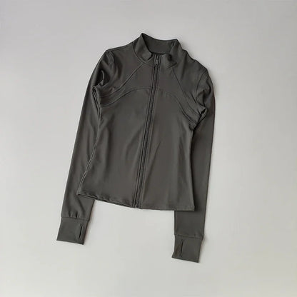 Zippered Sports Jacket for Women Yoga Suits