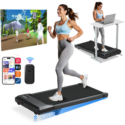 2.5 HP Foldable Sloped Under Desk Treadmill