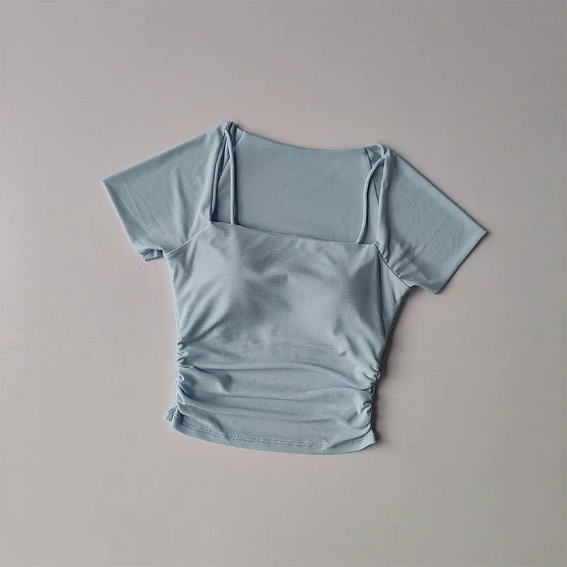 Summer New Fake Two Piece Yoga Dress