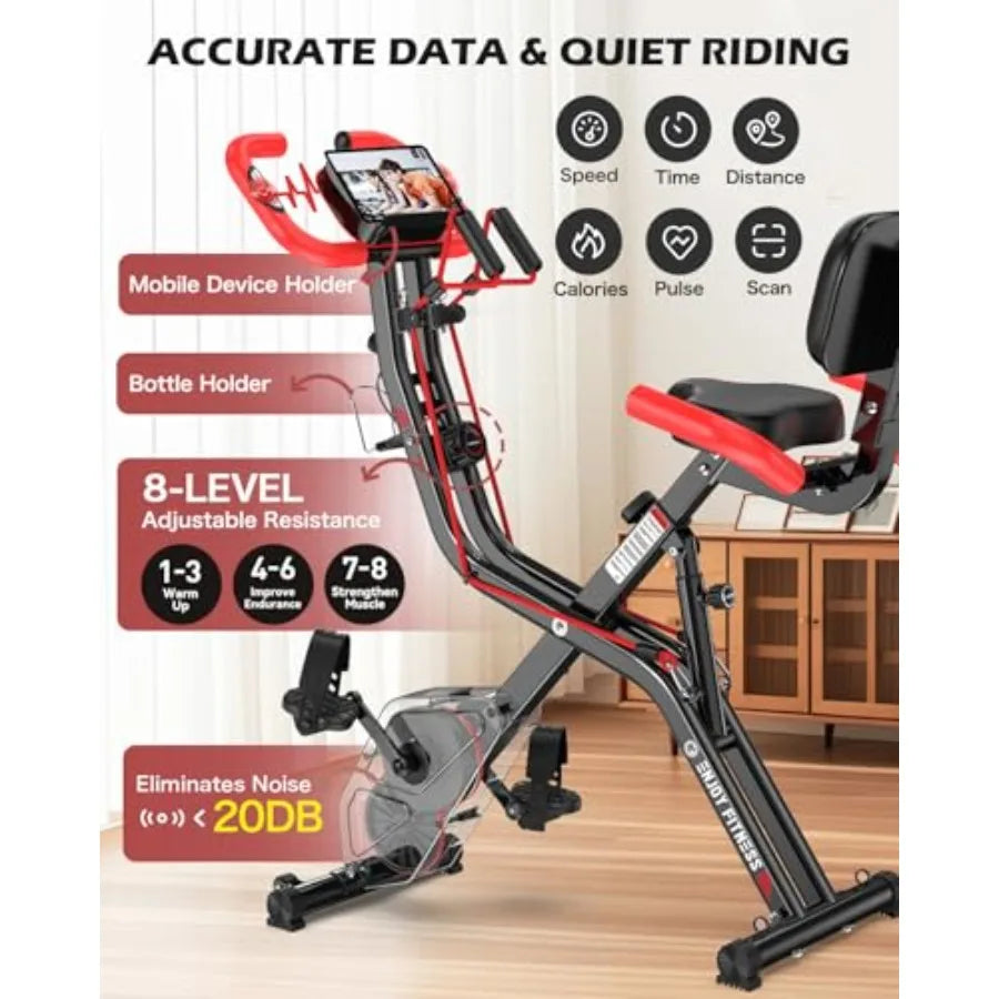 Folding Stationary Exercise Bike for Home Gym