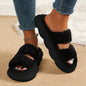 Autumn Winter Home Slippers Open-Toe Linen Soled