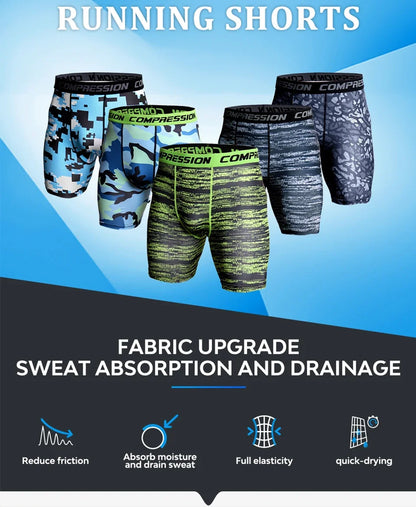 Compression Shorts 3D Print Camouflage Men's Tights