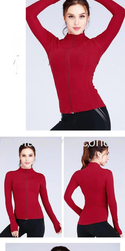Fitness Sports Jacket Women's Zipper Long-sleeved