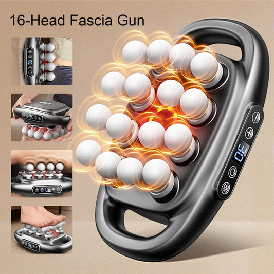 16-Head Fascia Gun High-Frequency Massager