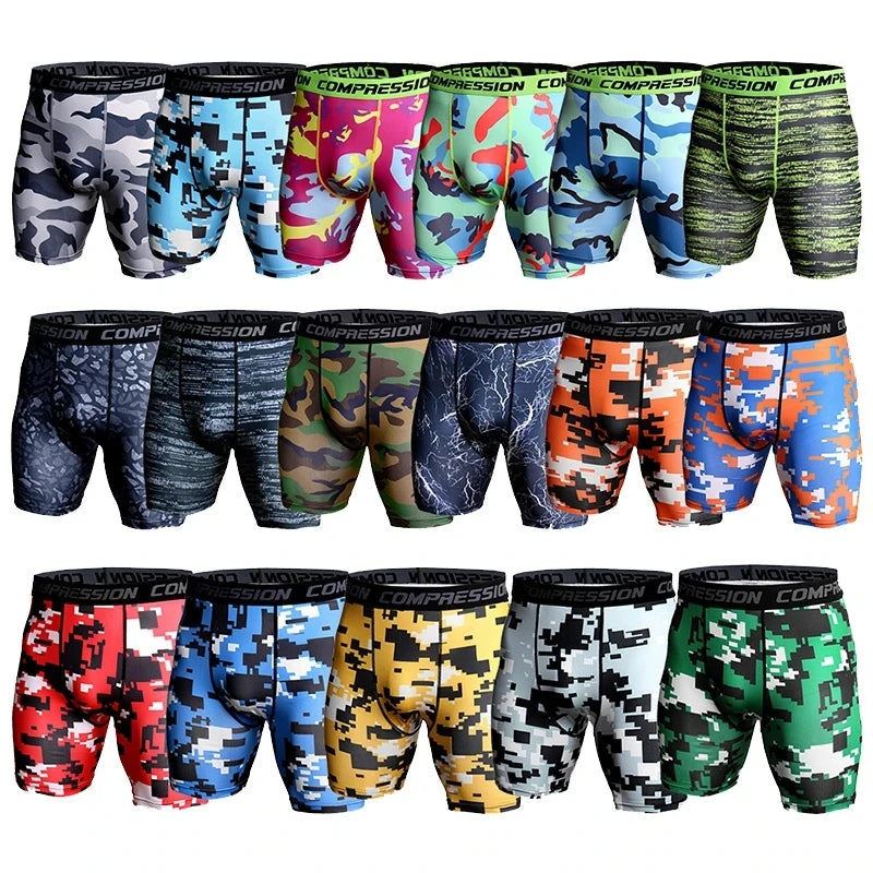 Compression Shorts 3D Print Camouflage Men's Tights