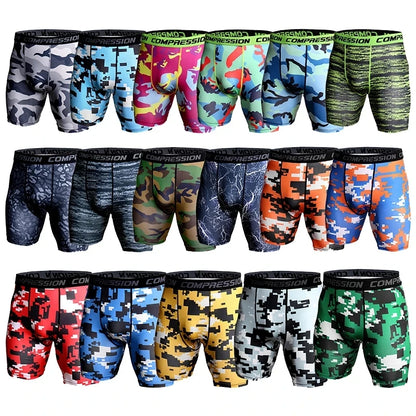 Compression Shorts 3D Print Camouflage Men's Tights