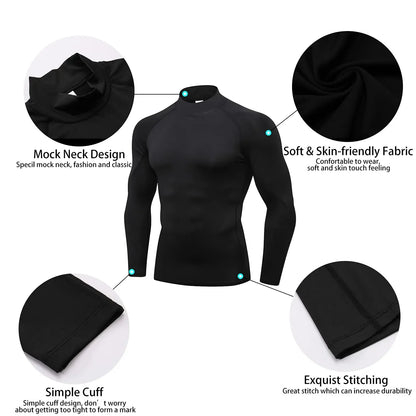Compression Shirts Long Sleeve Quick Dry Turtleneck