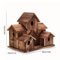 Natural Wooden Hanging Hummingbird and Cardinal House