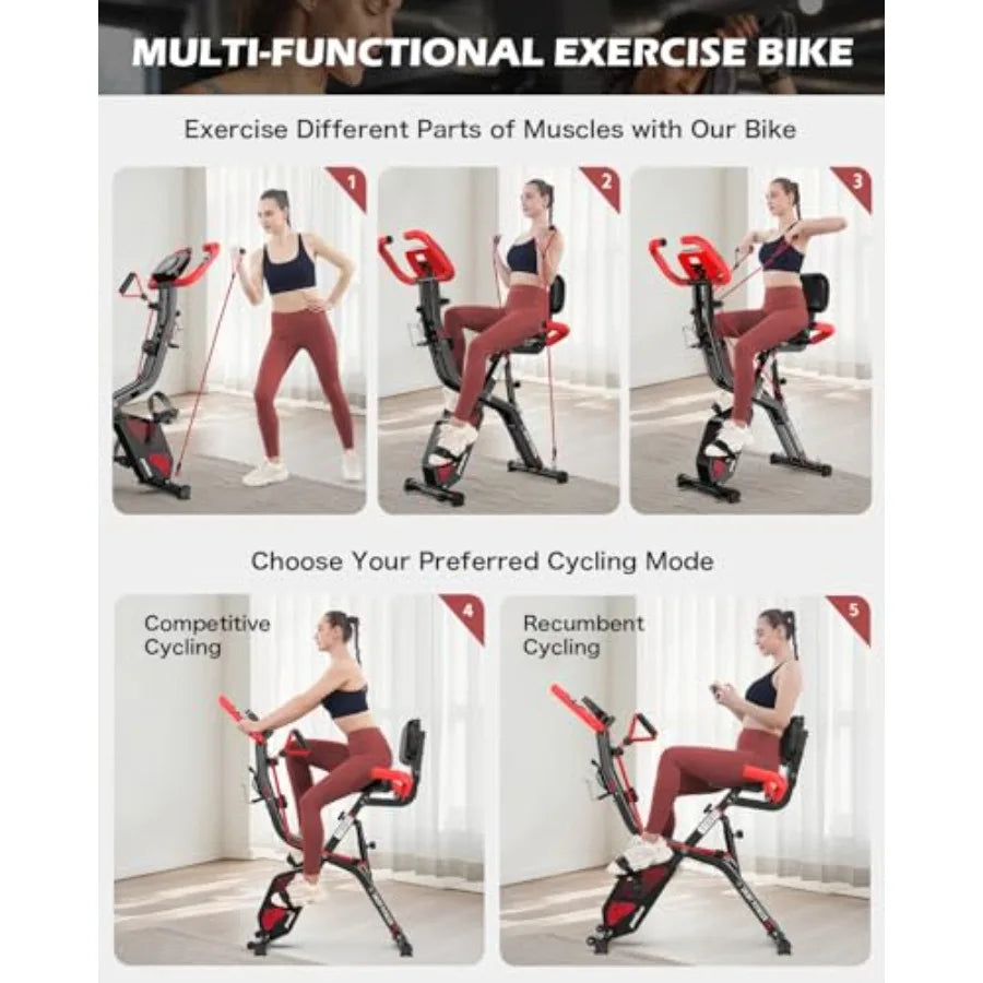 Folding Stationary Exercise Bike for Home Gym
