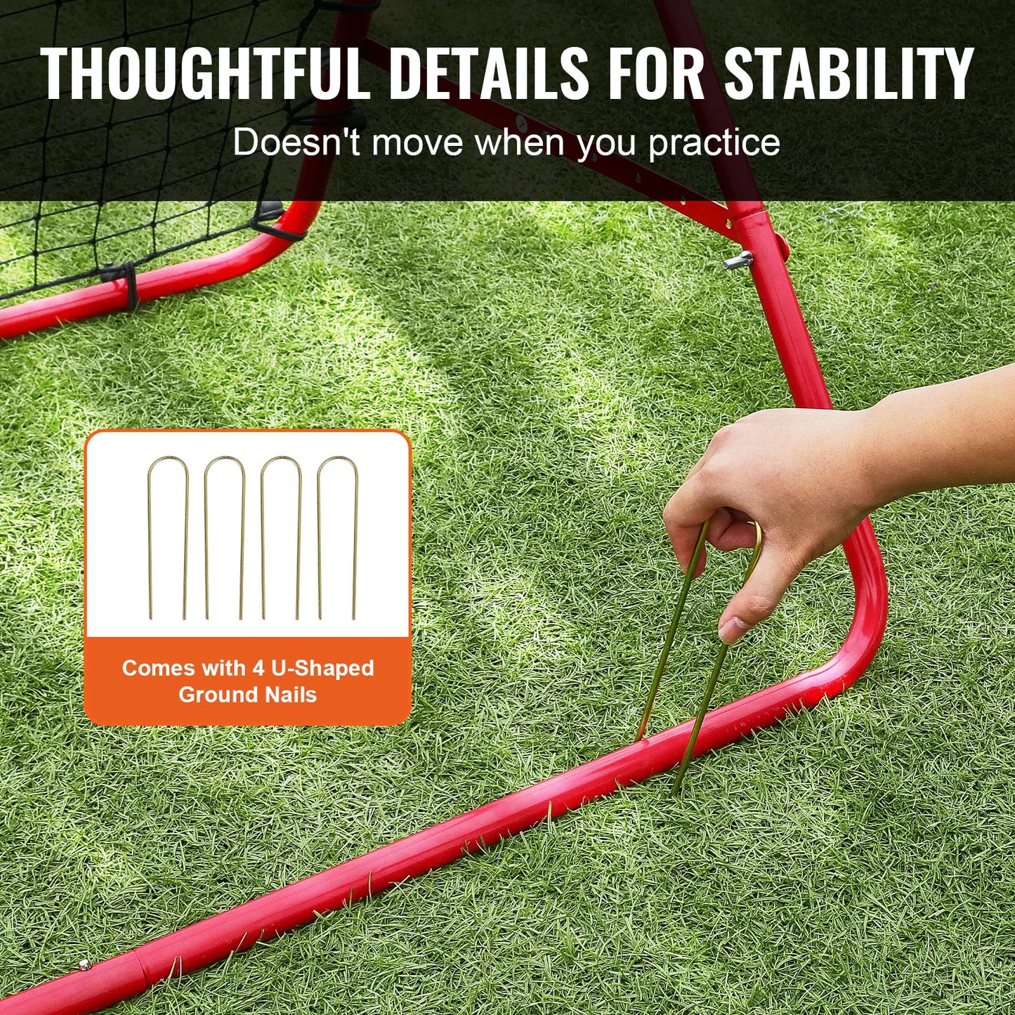 Portable Sport's Rebound Net With Adjustable Angles