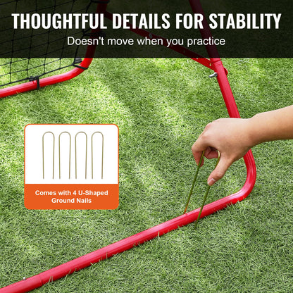 Portable Sport's Rebound Net With Adjustable Angles