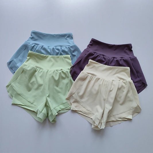 Summer Women's Sports Shorts Mesh 2 In 1