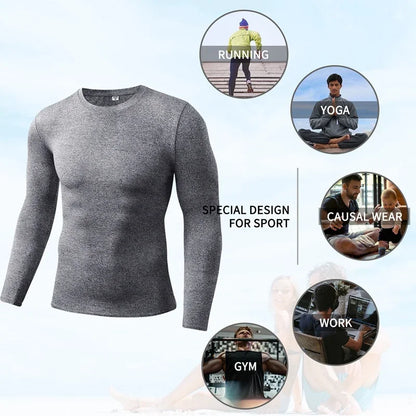 Men's Compression Running T-Shirt Fitness Long Sleeve