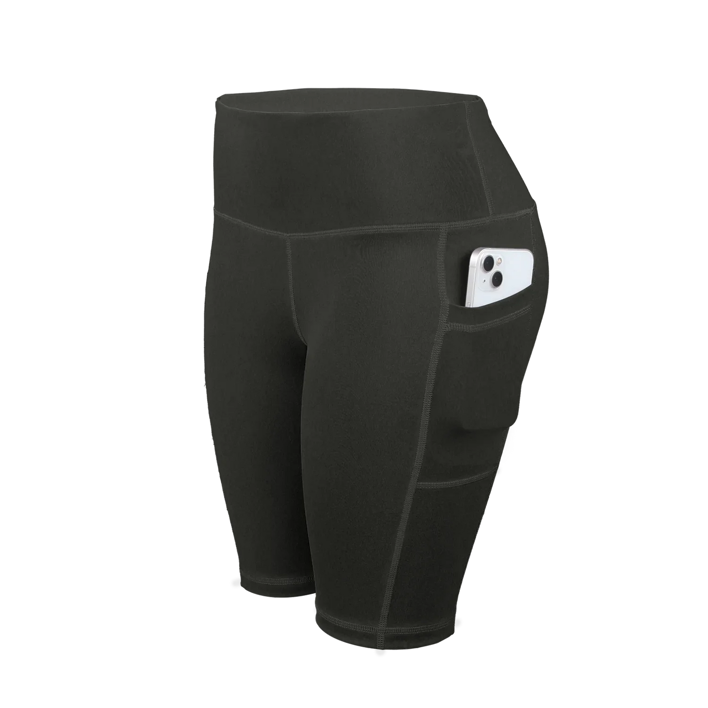 Women Solid Yoga Shorts with 3 Pockets