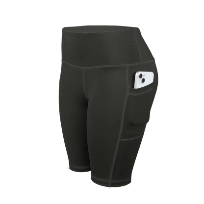 Women Solid Yoga Shorts with 3 Pockets