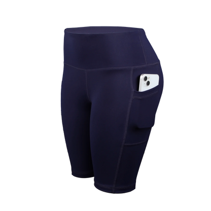 Women Solid Yoga Shorts with 3 Pockets