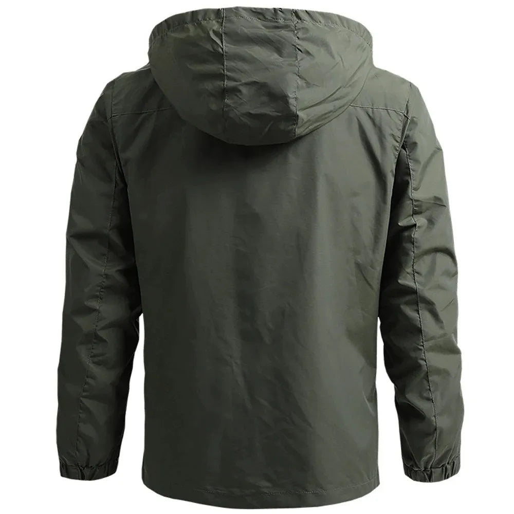 Outdoor Hooded Waterproof Tactical Windbreaker for Men