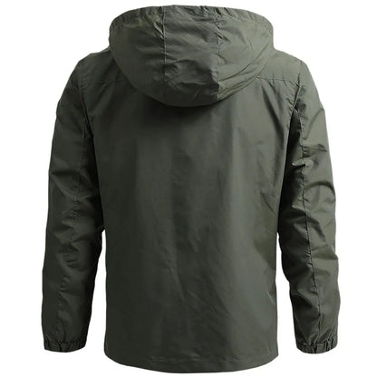 Outdoor Hooded Waterproof Tactical Windbreaker for Men
