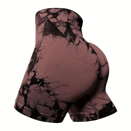 Tie Dye Yoga Shorts Marble Gym Shorts