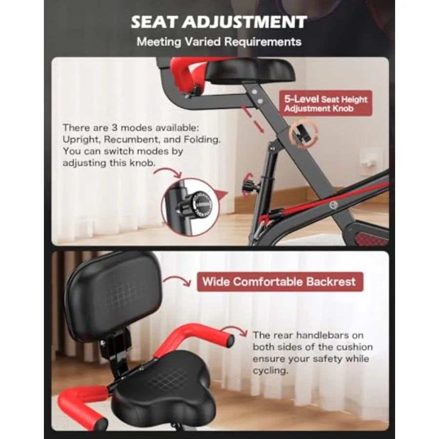 Folding Stationary Exercise Bike for Home Gym