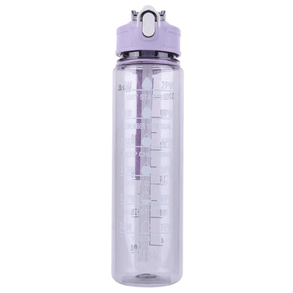 800ml Travel  Water Bottle Leakproof Motivational Drinking