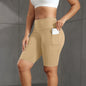 Women Solid Yoga Shorts with 3 Pockets