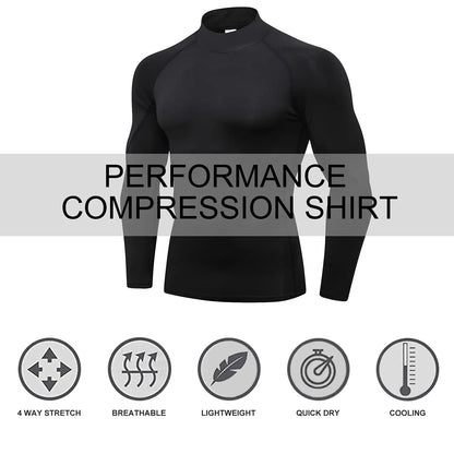 Compression Shirts Long Sleeve Quick Dry Turtleneck