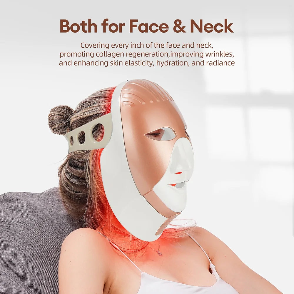 Wireless 7 Colors LED Face Neck Mask