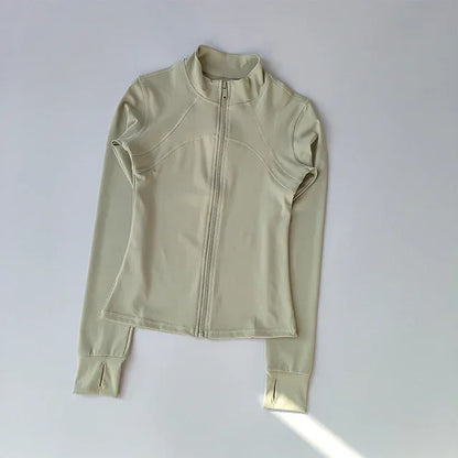 Zippered Sports Jacket for Women Yoga Suits