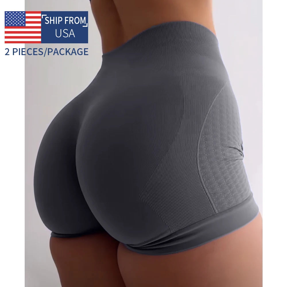2Pcs TKITK Shorts Women Soft Workout Tights